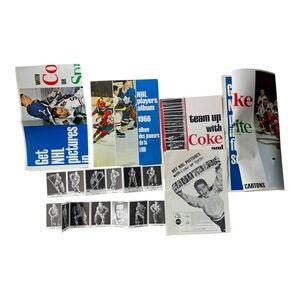 Vintage 1965-66 Coca-Cola Sprite NHL Players Album Leafs Canadiens Card Sets Lot